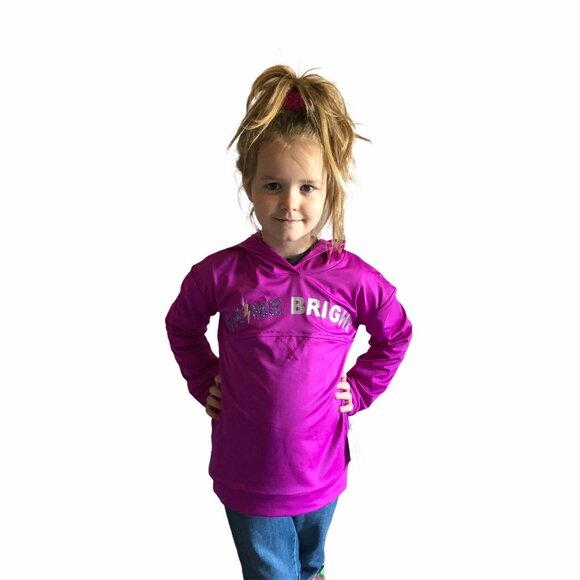 More Than Magic Shine Bright Hoodie Girls Small Sparkle Purple Pullover Long NWT - Picture 6 of 6
